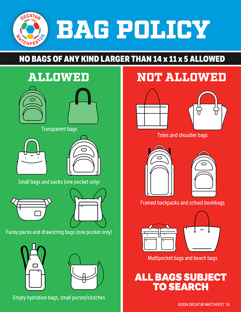 Bag Policy | Decatur WatchFest '26