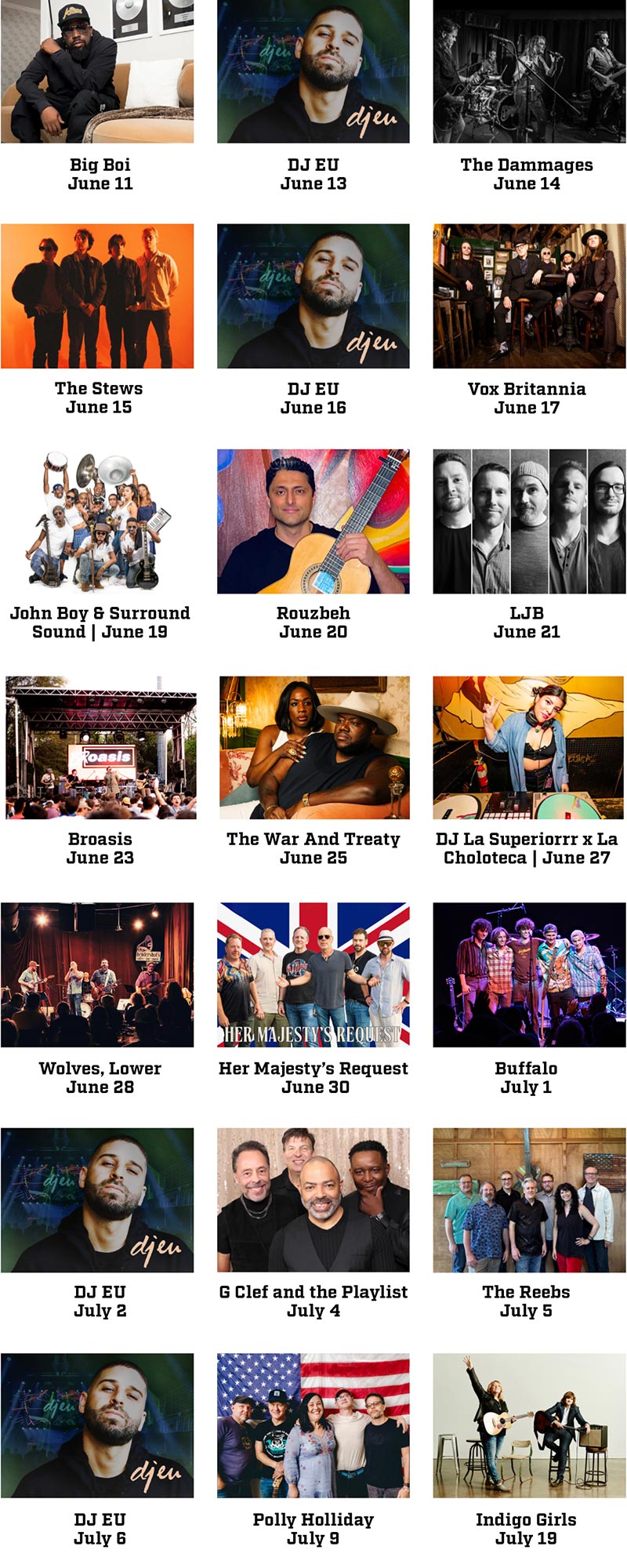 Concert Schedule | Decatur WatchFest '26